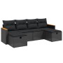 Set de sofás de jardín 6 piezas y cojines ratán sintético negro de , Conjuntos de jardín - Ref: Foro24-3265339, Precio: 357,2...