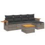 Set de muebles de jardín 6 pzas y cojines ratán sintético gris de , Conjuntos de jardín - Ref: Foro24-3265512, Precio: 341,66...