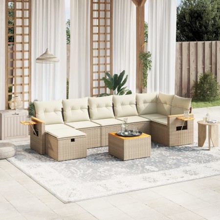 Juego de sofás de jardín con cojines beige 8 pzas ratán PE de , Conjuntos de jardín - Ref: Foro24-3265538, Precio: 553,84 €, ...