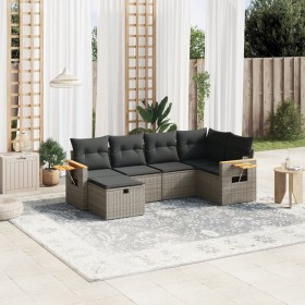 Set de muebles de jardín 6 pzas y cojines ratán sintético gris de , Conjuntos de jardín - Ref: Foro24-3265519, Precio: 372,14...