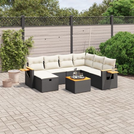Set de sofás de jardín 8 piezas y cojines ratán sintético negro de , Conjuntos de jardín - Ref: Foro24-3265550, Precio: 450,0...