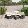 Set de sofás de jardín 8 piezas y cojines ratán sintético negro de , Conjuntos de jardín - Ref: Foro24-3265550, Precio: 450,0...