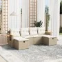 Juego de sofás jardín con cojines 6 pzas ratán sintético beige de , Conjuntos de jardín - Ref: Foro24-3265559, Precio: 443,15...