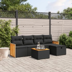 Set de sofás de jardín 6 piezas y cojines ratán sintético negro de , Conjuntos de jardín - Ref: Foro24-3265724, Precio: 341,7...