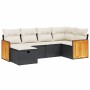 Set de sofás de jardín 6 piezas y cojines ratán sintético negro de , Conjuntos de jardín - Ref: Foro24-3265732, Precio: 358,1...