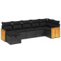 Set de comedor de jardín 7 pzas y cojines ratán sintético negro de , Conjuntos de jardín - Ref: Foro24-3265745, Precio: 445,9...