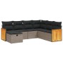 Set de sofás de jardín 7 piezas con cojines ratán PE gris de , Conjuntos de jardín - Ref: Foro24-3265764, Precio: 422,14 €, D...