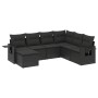 Set de comedor de jardín 7 pzas y cojines ratán sintético negro de , Conjuntos de jardín - Ref: Foro24-3220494, Precio: 439,1...