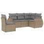 Juego de sofás jardín con cojines 5 pzas ratán sintético beige de , Conjuntos de jardín - Ref: Foro24-3221368, Precio: 347,43...