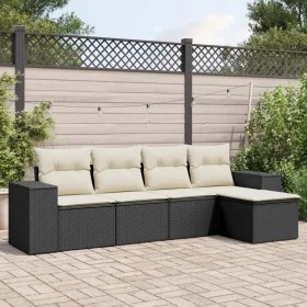 5-piece garden furniture set and black synthetic rattan cushions by , Modular outdoor sofas - Ref: Foro24-3222485, Price: 309...