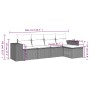 Set de muebles de jardín 5 pzas y cojines ratán sintético negro de , Sofás modulares de exterior - Ref: Foro24-3222485, Preci...