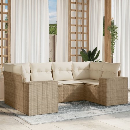 Juego de sofás jardín con cojines 6 pzas ratán sintético beige de , Conjuntos de jardín - Ref: Foro24-3222977, Precio: 439,75...