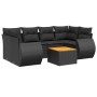 Set de comedor de jardín 7 pzas y cojines ratán sintético negro de , Conjuntos de jardín - Ref: Foro24-3224900, Precio: 453,5...