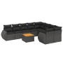 Set de sofás de jardín 10 pzas cojines ratán sintético negro de , Conjuntos de jardín - Ref: Foro24-3225159, Precio: 618,50 €...