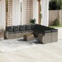 Set de sofás de jardín 11 pzas y cojines ratán sintético gris de , Conjuntos de jardín - Ref: Foro24-3225199, Precio: 655,35 ...
