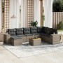 Set de muebles de jardín 9 pzas y cojines ratán sintético gris de , Conjuntos de jardín - Ref: Foro24-3225584, Precio: 532,29...
