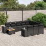 Set de sofás de jardín 11 pzas y cojines ratán sintético negro de , Conjuntos de jardín - Ref: Foro24-3225628, Precio: 723,68...