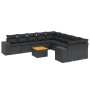 Set de sofás de jardín 11 pzas y cojines ratán sintético negro de , Conjuntos de jardín - Ref: Foro24-3225635, Precio: 723,68...
