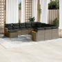 Set de sofás de jardín 12 pzas con cojines ratán sintético gris de , Conjuntos de jardín - Ref: Foro24-3226585, Precio: 669,8...