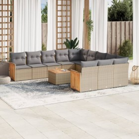 Juego de sofás jardín con cojines beige mezcla 13 pzas ratán PE de , Conjuntos de jardín - Ref: Foro24-3226591, Precio: 813,5...