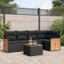 Set de sofás de jardín 6 piezas y cojines ratán sintético negro de , Conjuntos de jardín - Ref: Foro24-3227630, Precio: 370,3...