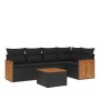 Set de sofás de jardín 6 piezas y cojines ratán sintético negro de , Conjuntos de jardín - Ref: Foro24-3227630, Precio: 370,3...