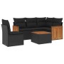 Set de sofás de jardín 6 piezas y cojines ratán sintético negro de , Conjuntos de jardín - Ref: Foro24-3227658, Precio: 370,3...