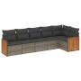 Set de muebles de jardín 6 pzas y cojines ratán sintético gris de , Conjuntos de jardín - Ref: Foro24-3227670, Precio: 376,09...