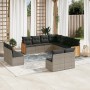 Set de sofás de jardín 11 pzas y cojines ratán sintético gris de , Conjuntos de jardín - Ref: Foro24-3227768, Precio: 644,72 ...