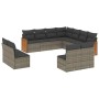 Set de sofás de jardín 11 pzas y cojines ratán sintético gris de , Conjuntos de jardín - Ref: Foro24-3227768, Precio: 644,72 ...