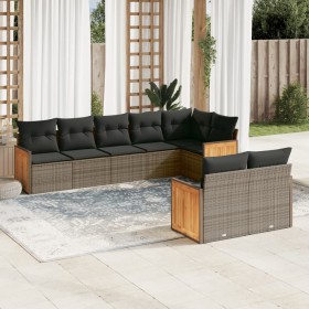 Set de sofás de jardín 8 pzas y cojines ratán sintético gris de , Conjuntos de jardín - Ref: Foro24-3227831, Precio: 520,52 €...