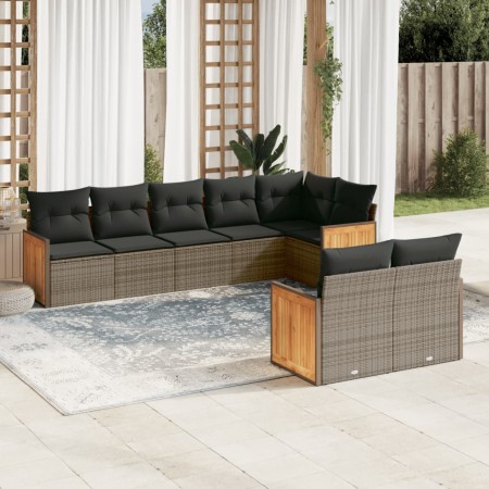 Set de sofás de jardín 8 pzas y cojines ratán sintético gris de , Conjuntos de jardín - Ref: Foro24-3227831, Precio: 520,52 €...