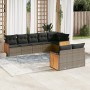 Set de sofás de jardín 8 pzas y cojines ratán sintético gris de , Conjuntos de jardín - Ref: Foro24-3227831, Precio: 520,52 €...