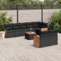 Set de sofás de jardín 8 piezas y cojines ratán sintético negro de , Conjuntos de jardín - Ref: Foro24-3227833, Precio: 571,8...