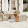 Set de sofás de jardín 9 pzas con cojines ratán sintético beige de , Conjuntos de jardín - Ref: Foro24-3227850, Precio: 562,5...