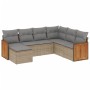 Set sofás de jardín 7 piezas y cojines ratán sintético beige de , Conjuntos de jardín - Ref: Foro24-3227886, Precio: 418,08 €...