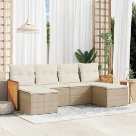 Juego de sofás jardín con cojines 6 pzas ratán sintético beige de , Conjuntos de jardín - Ref: Foro24-3227899, Precio: 373,89...