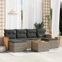 Set de sofás de jardín 7 piezas con cojines ratán PE gris de , Conjuntos de jardín - Ref: Foro24-3227908, Precio: 371,45 €, D...