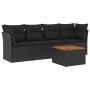 Set de muebles de jardín 5 pzas y cojines ratán sintético negro de , Conjuntos de jardín - Ref: Foro24-3255803, Precio: 325,1...