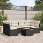 Set de comedor de jardín 7 pzas y cojines ratán sintético negro de , Conjuntos de jardín - Ref: Foro24-3255888, Precio: 390,4...