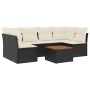 Set de comedor de jardín 7 pzas y cojines ratán sintético negro de , Conjuntos de jardín - Ref: Foro24-3255888, Precio: 390,4...