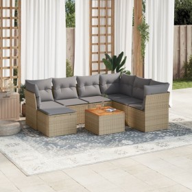 Juego de sofás jardín con cojines beige mezcla 8 pzas ratán PE de , Conjuntos de jardín - Ref: Foro24-3256094, Precio: 498,85...