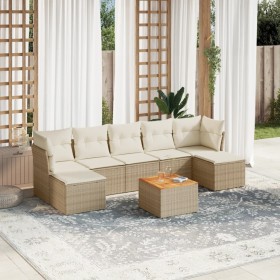 Juego de sofás de jardín con cojines beige 8 pzas ratán PE de , Conjuntos de jardín - Ref: Foro24-3256107, Precio: 474,01 €, ...