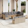 Set sofás jardín 14 pzas y cojines ratán sintético beige mezcla de , Conjuntos de jardín - Ref: Foro24-3256234, Precio: 838,6...