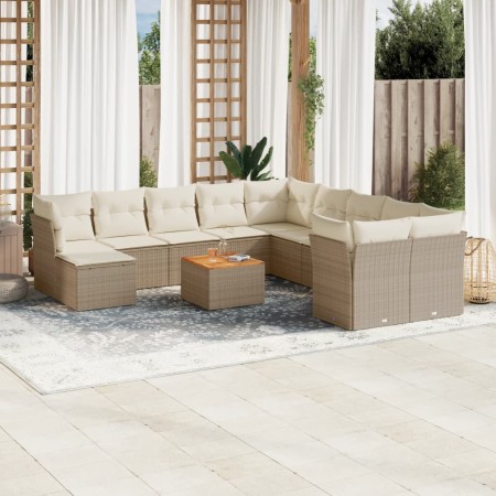 Set de sofás de jardín 12 pzas y cojines ratán sintético marrón de , Conjuntos de jardín - Ref: Foro24-3256310, Precio: 792,7...