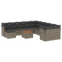 Set de sofás de jardín 12 pzas con cojines ratán sintético gris de , Conjuntos de jardín - Ref: Foro24-3256312, Precio: 717,3...