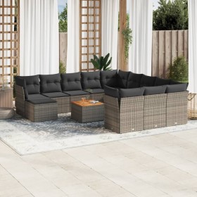 Set sofás de jardín con cojines 13 piezas ratán sintético gris de , Conjuntos de jardín - Ref: Foro24-3256319, Precio: 787,75...
