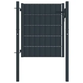 Anthracite gray PVC and steel fence gate 100x101 cm by vidaXL, garden gates - Ref: Foro24-145233, Price: 195,62 €, Discount: %