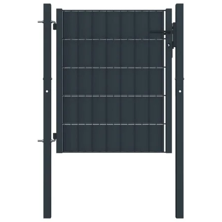 Anthracite gray PVC and steel fence gate 100x101 cm by vidaXL, garden gates - Ref: Foro24-145233, Price: 195,62 €, Discount: %