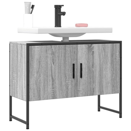 Armario lavabo baño madera ingeniería gris Sonoma 80x33x60 cm de , Tocadores - Ref: Foro24-842464, Precio: 56,51 €, Descuento: %